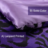 A Nice Night Leopard Printed，Satin Silky Soft Quilt Sexy Luxury Super Soft Microfiber Comforter Quilt Bedding