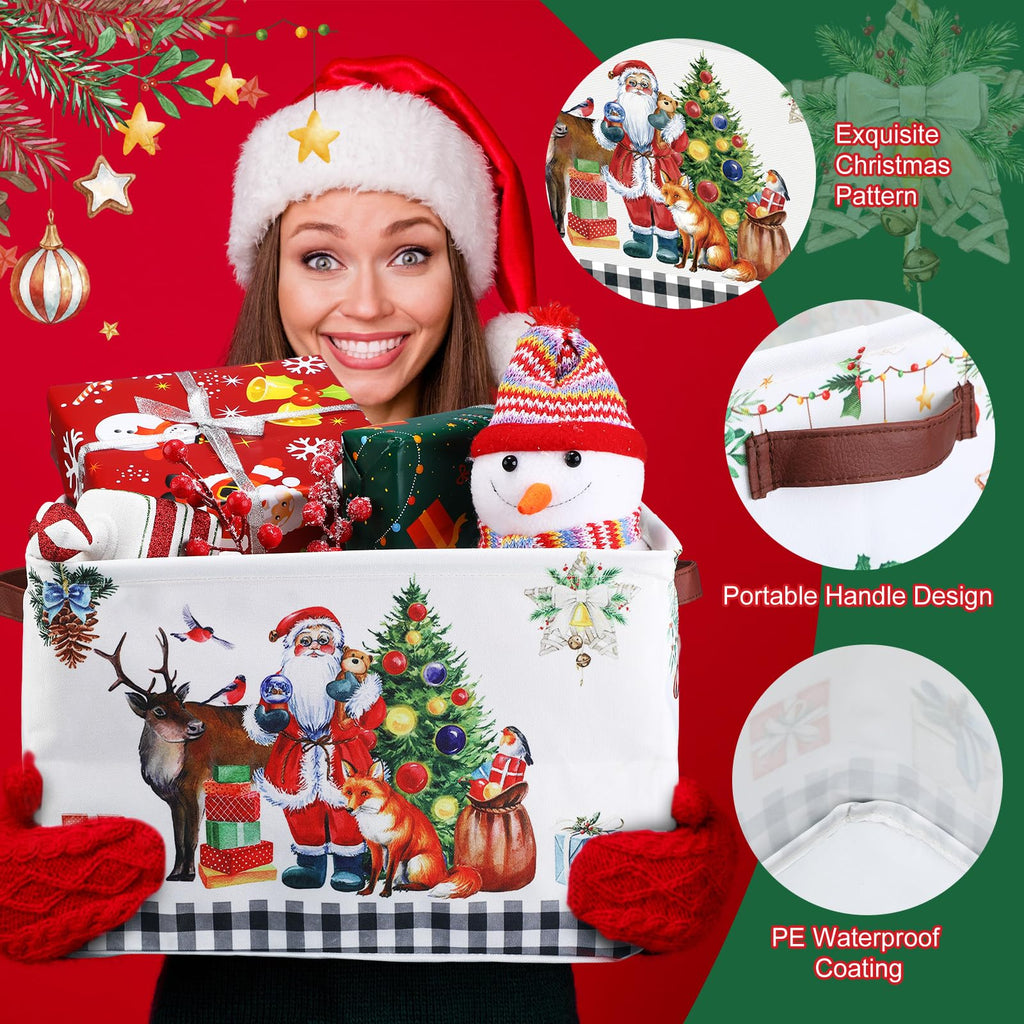 4 Pcs Large Christmas Basket for Gifts Empty, Rustic