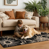 Hallway Runner Rug 2x10, Non Slip High-Low Textured Floral Washable Runner Rug with Rubber Backing, 