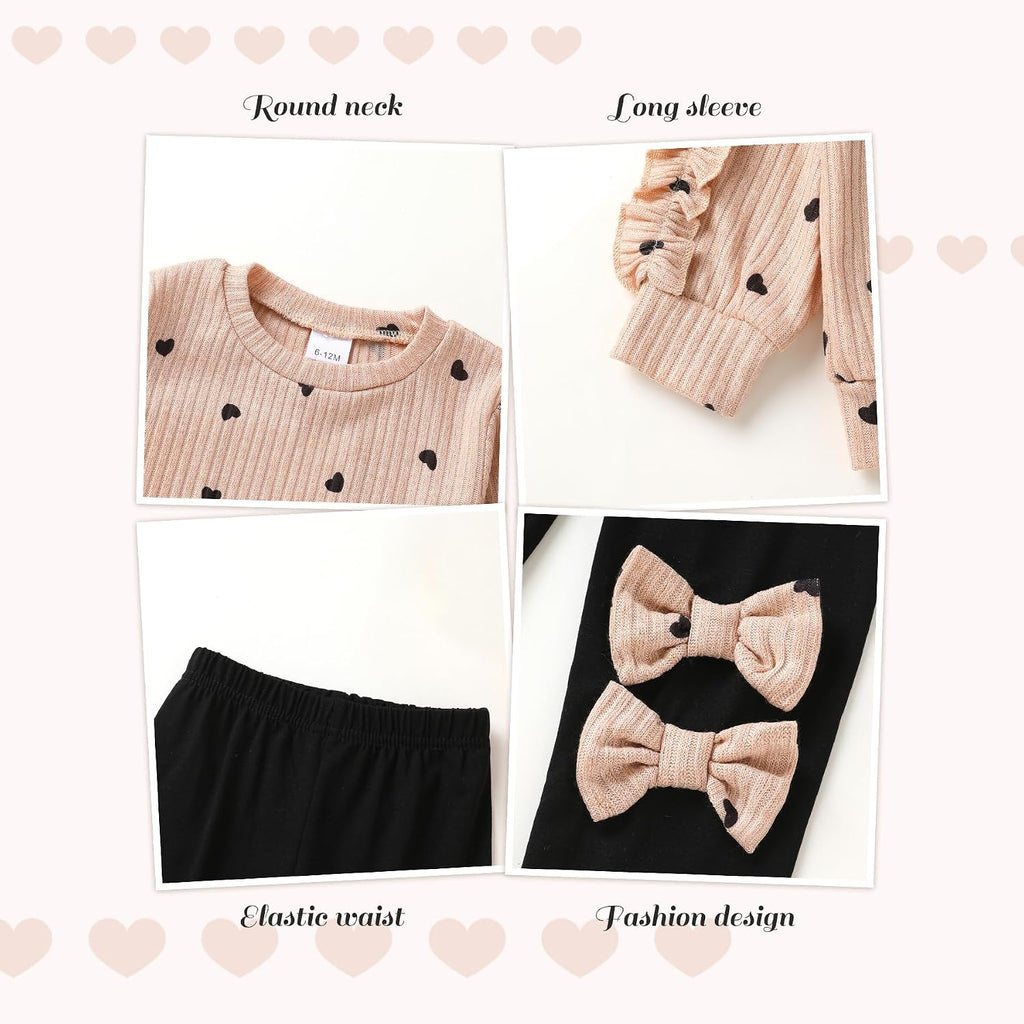Toddler Baby Girl Clothes Long Sleeve Top and Pants Set