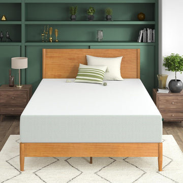 12 Inch Green Tea Memory Foam Mattress, Queen, Fiberglass Free, Patented Custom Contour Support, Sturdy Base Foam
