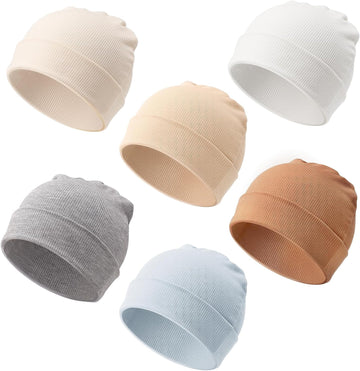 6 Pack Baby Hats Set for Unisex Infant Toddler Soft Beanie Hat for Boys Girls
