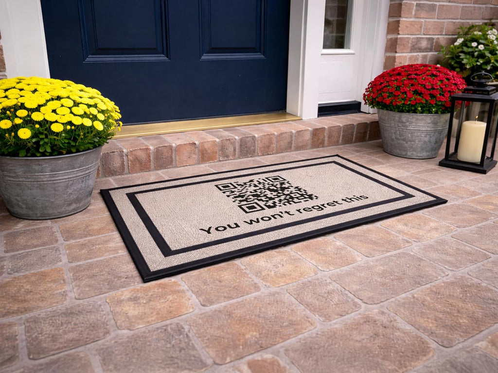Rick Roll Door Mat | Funny Welcome Mat for Outside | 18 x 30 Rubber Backed Door Mat | Inside Doormat | Housewarming