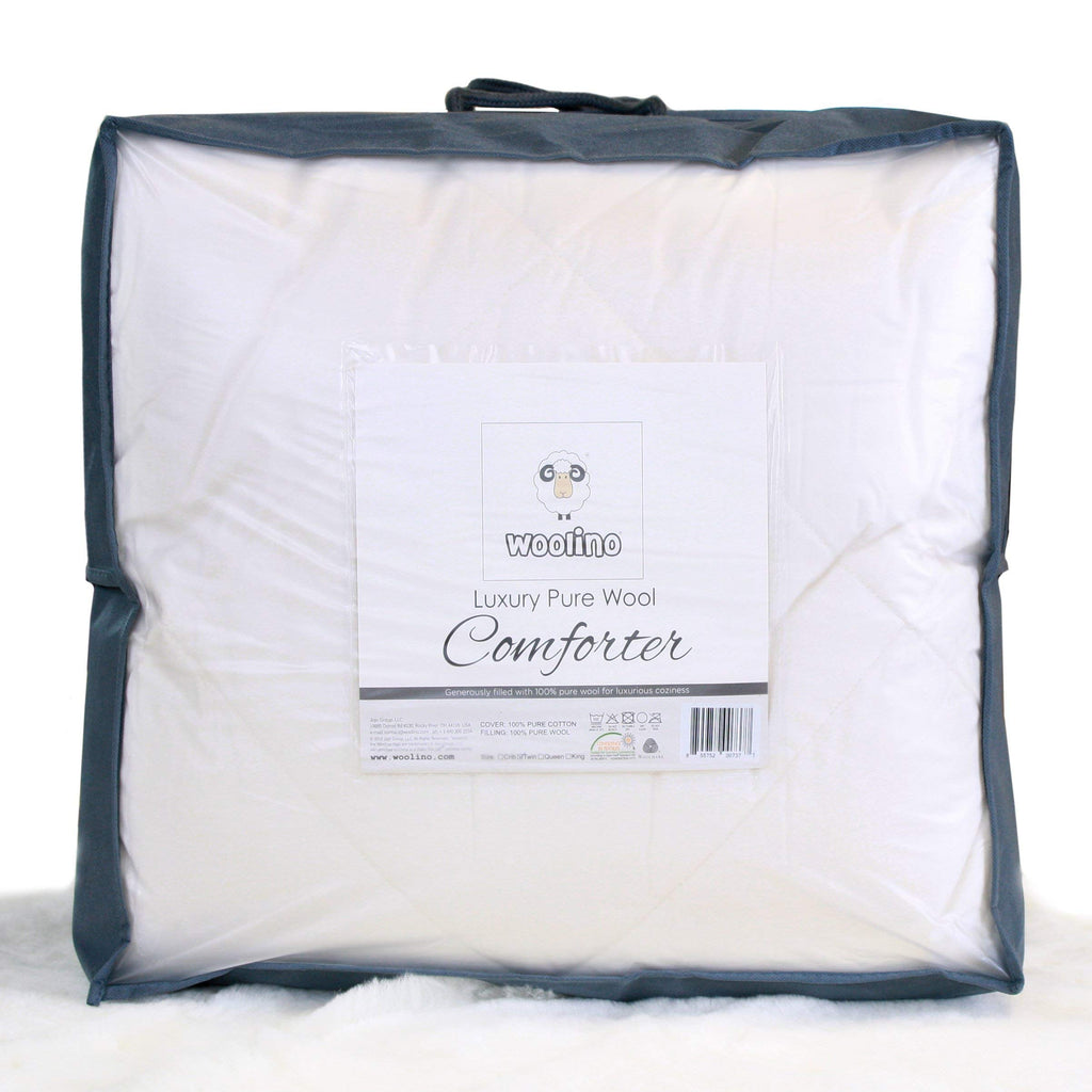 Premium Australian Wool Duvet Insert Bed Comforter, Mid-Weight Wool Comforter, Washable