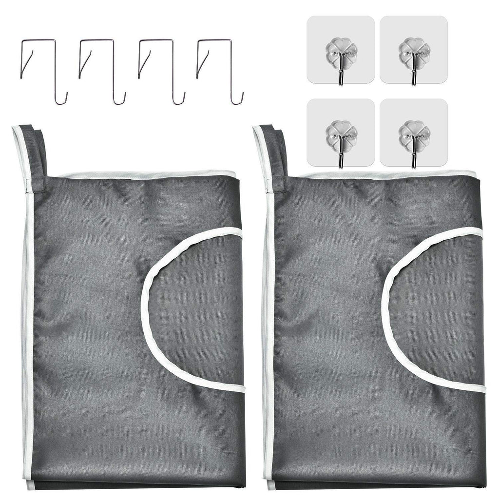 Durable hanging laundry hamper bag Behind door Space Saving with Stainless Steel Hooks Zip, Kids room, Travel, College