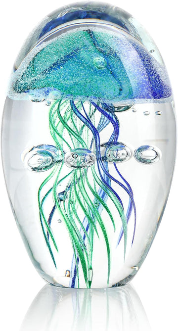Hand Blown Glass Jellyfish Figurine