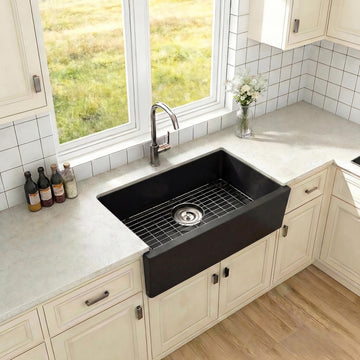 Black Farmhouse Sink, 32 Inch Granite Composite Sink