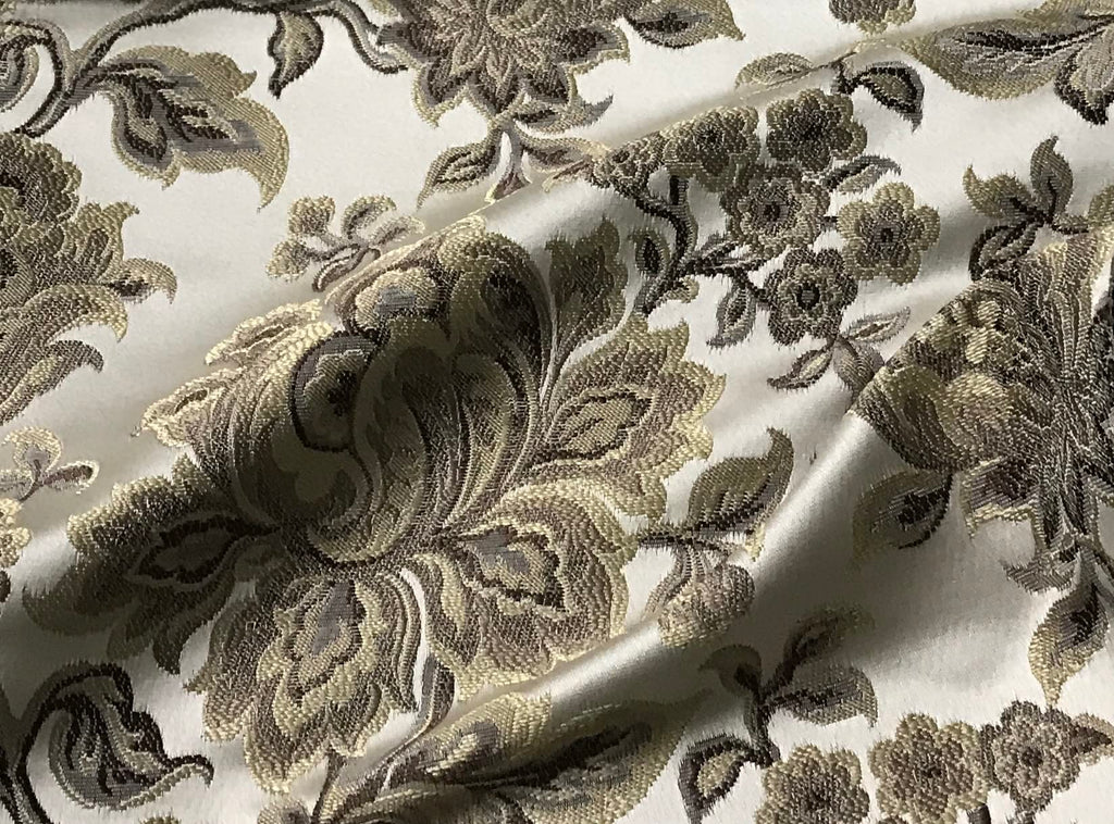 Luxurious Premium Jacquard Floral Design Furnishing Fabric for Upholstery, Window Treatments, Craft - Width 54 inches