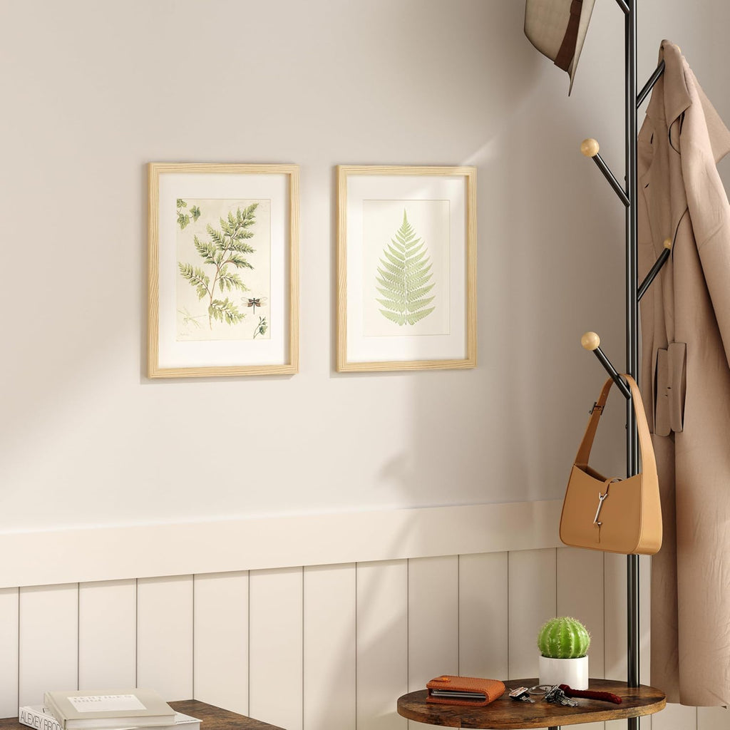 11x14 Picture Frame Wood Grain Set of 6 Photo Frames Matted 8x10 | 11 x 14 Wooden Picture Frame with Plexiglass Fits