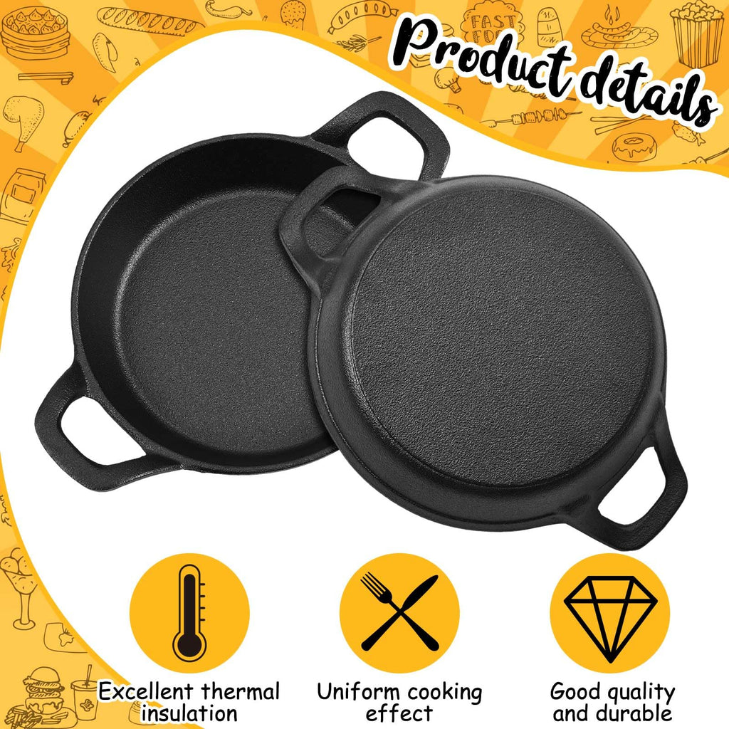4 Pack Mini Cast Iron Skillets 6.3 x 6.3 x 1.5 Inch Pan Ramekin Set