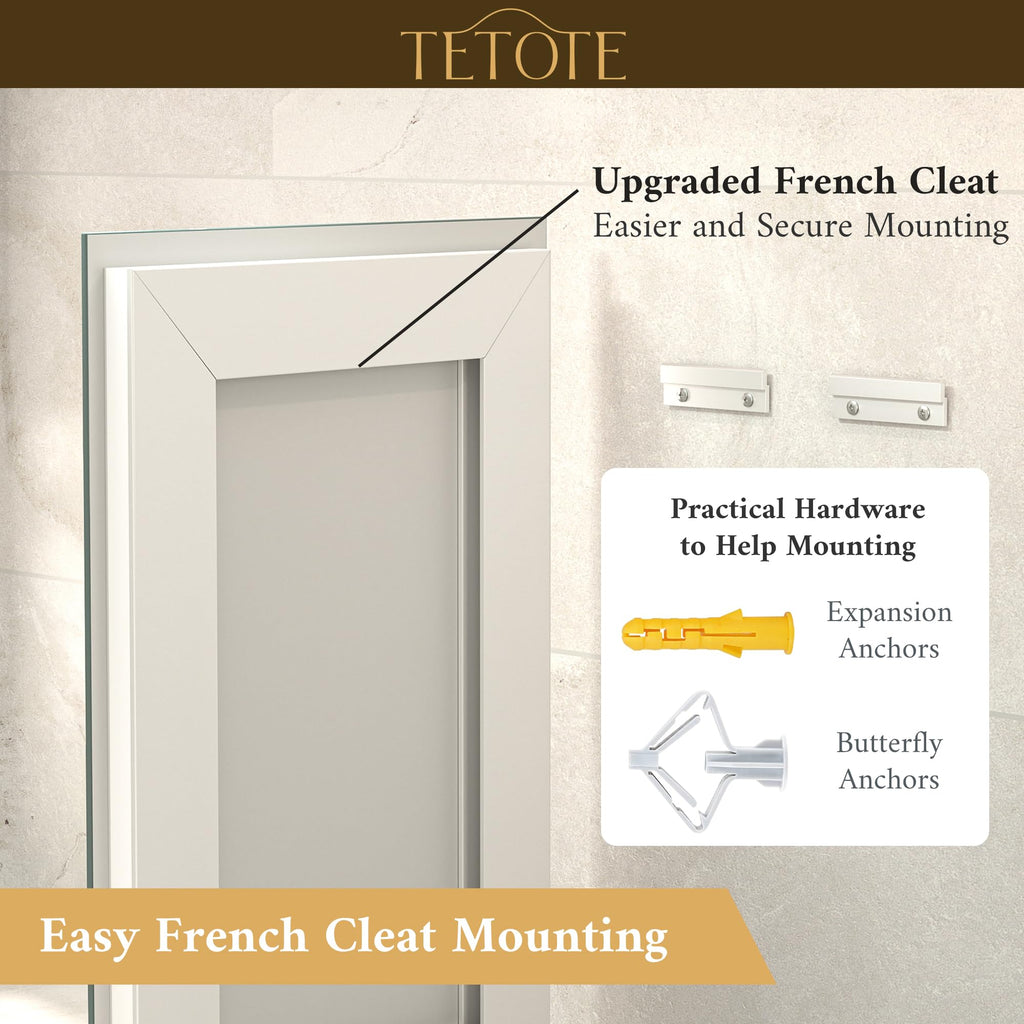 LED Bathroom Mirror with Lights 28 x 36 Frontlit and Backlit Light up Mirror, Brighter Lighted Bathroom Mirror