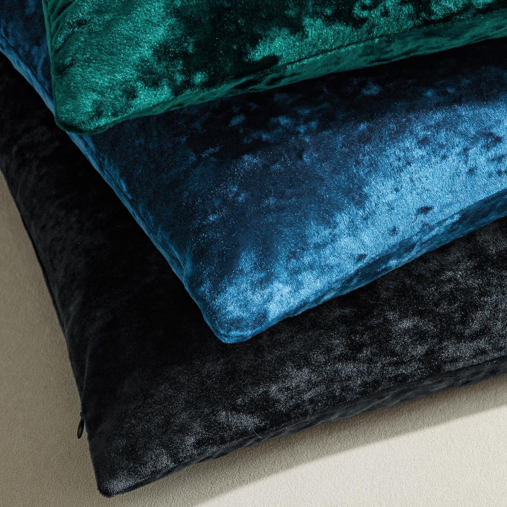 Velvet Throw Pillow Covers Emerald Green 20x20 inch Set of 2