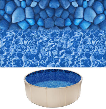 15-ft Round Above Ground Pool Liner, Overlap Pool Liners, Standard Gauge Vinyl, 48-to-54inch Wall Height, Designed