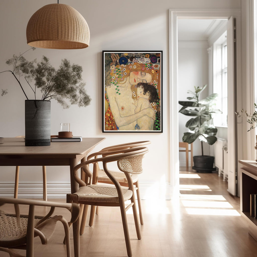 Art Vintage Gustav Klimt Poster - Retro The Three Ages of Woman Print - Mother & Child Art - Gift for Men & Women