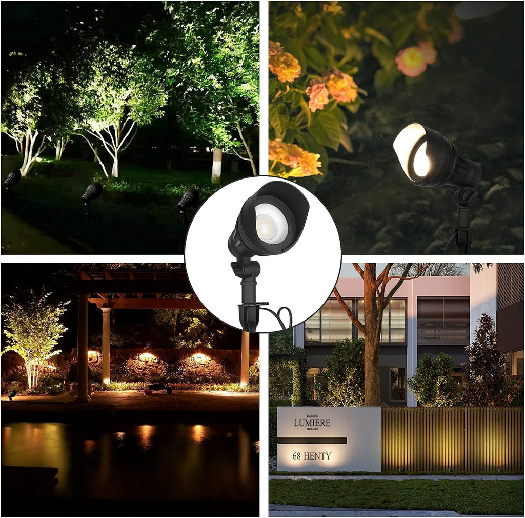 LED Low Voltage Landscape Lights, 14W 540LM 3000K 12V Aluminum Outdoor Spotlight, IP65 Waterproof Landscape Lighting