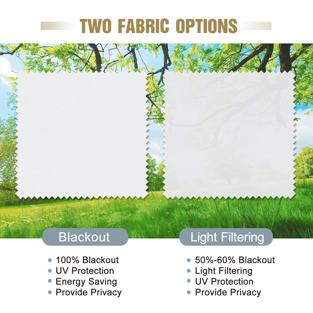Blackout Window Blinds Roller Shades, White Custom Window Shades Elegant Roller Blinds, Energy Saving UV Protection
