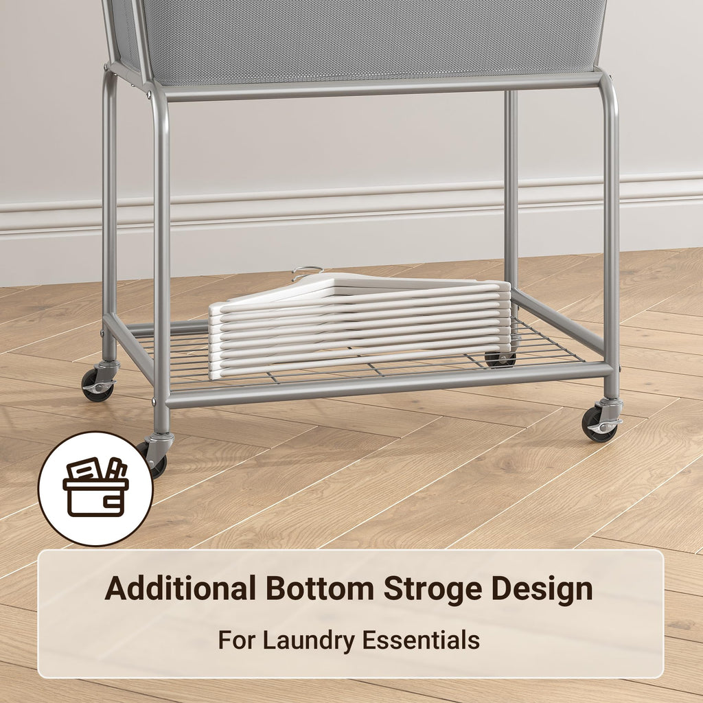 Rolling Laundry Hamper with Wheels, Removable Bag, Laundry Cart