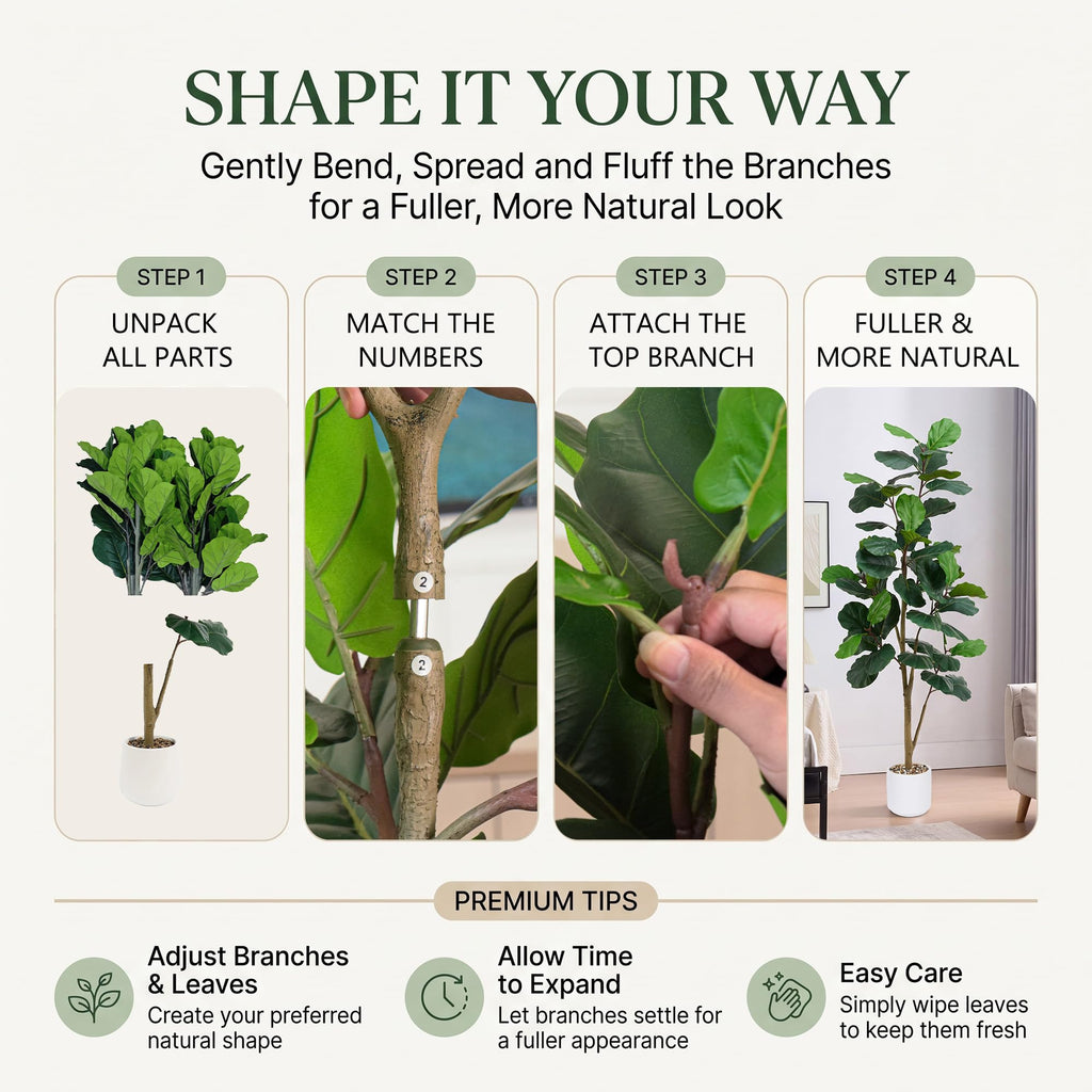 Artificial Fiddle Leaf Fig Tree 7FT with Tall Exquisite Planter