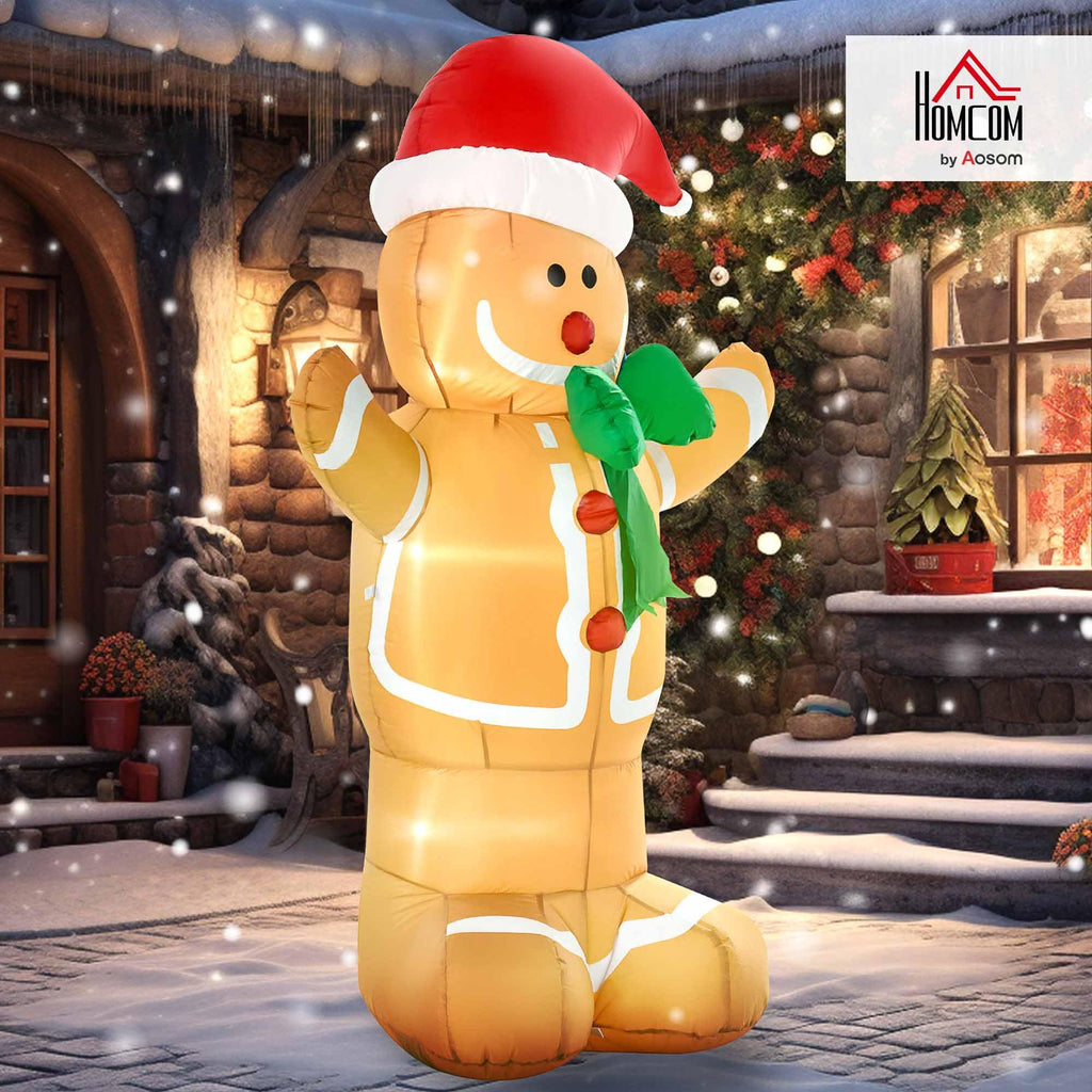 6ft Christmas Inflatable Gingerbread Man Outdoor Yard Decoration