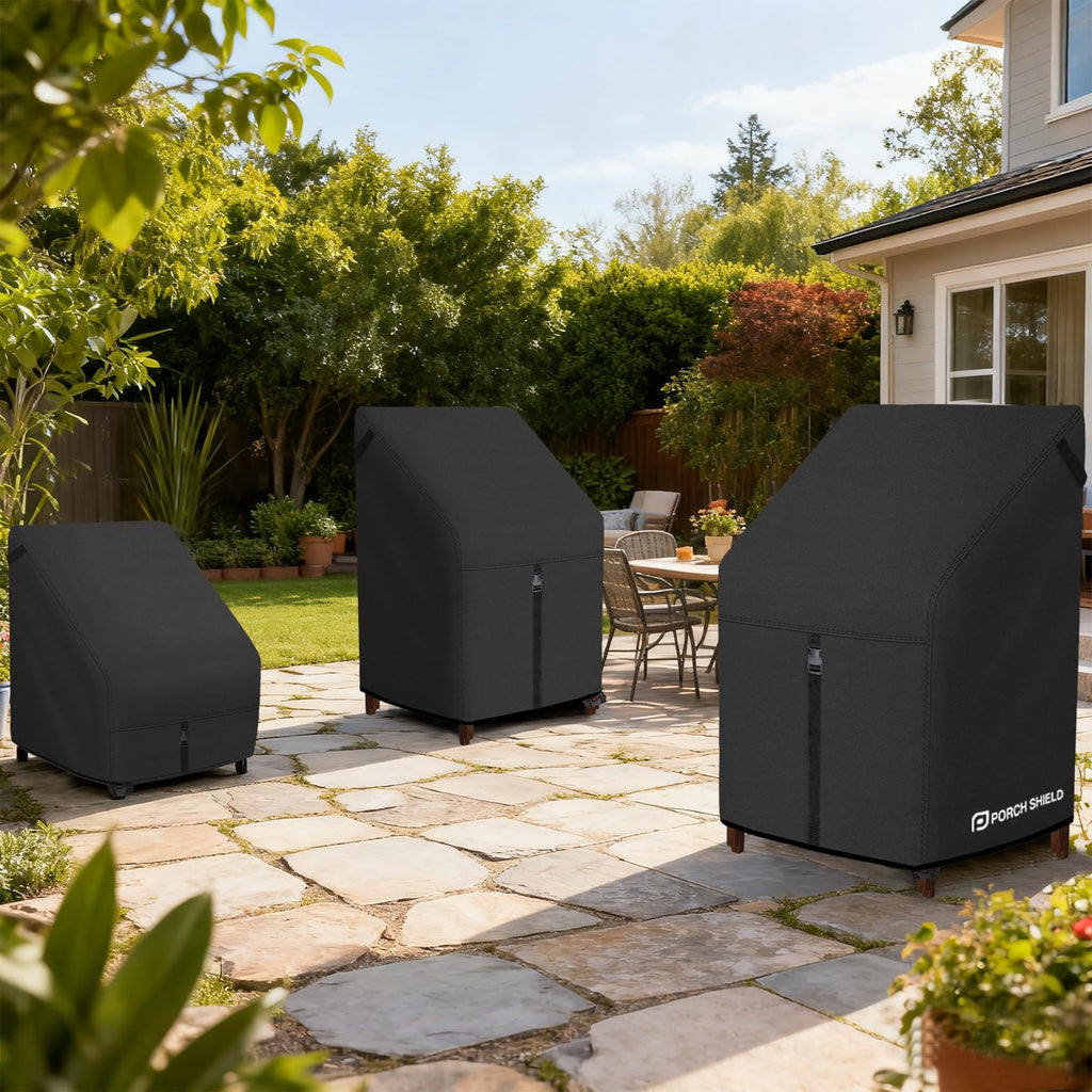 Patio Stackable Chair Cover 27W x 36D x 46H inch, Black