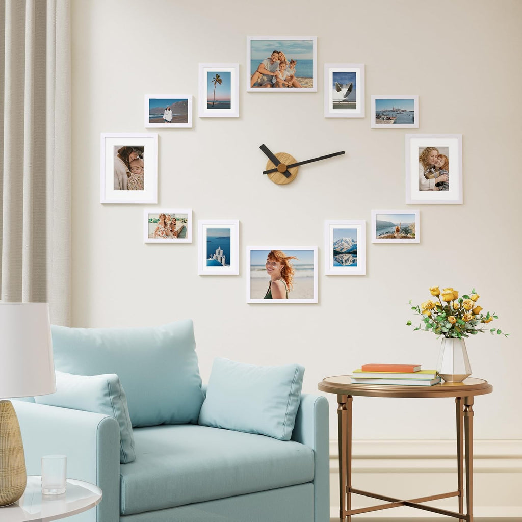 12 Pack Picture Frames Collage Wall Decor, White | Gallery Wall Frame Set: 4pcs 8x10, 4pcs 5x7 & 4pcs 4x6 Photos for
