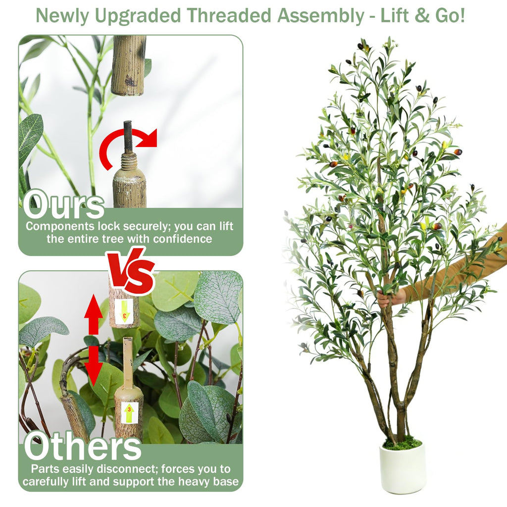 Artificial Olive Tree 6FT, Indoor Outdoor Faux Tree