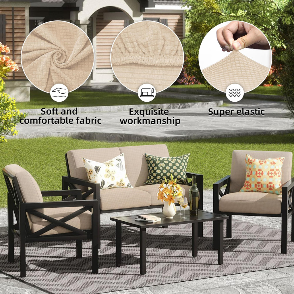 14PCS Patio Cushion Covers.Patio Furniture Couch SeatSlipcovers
