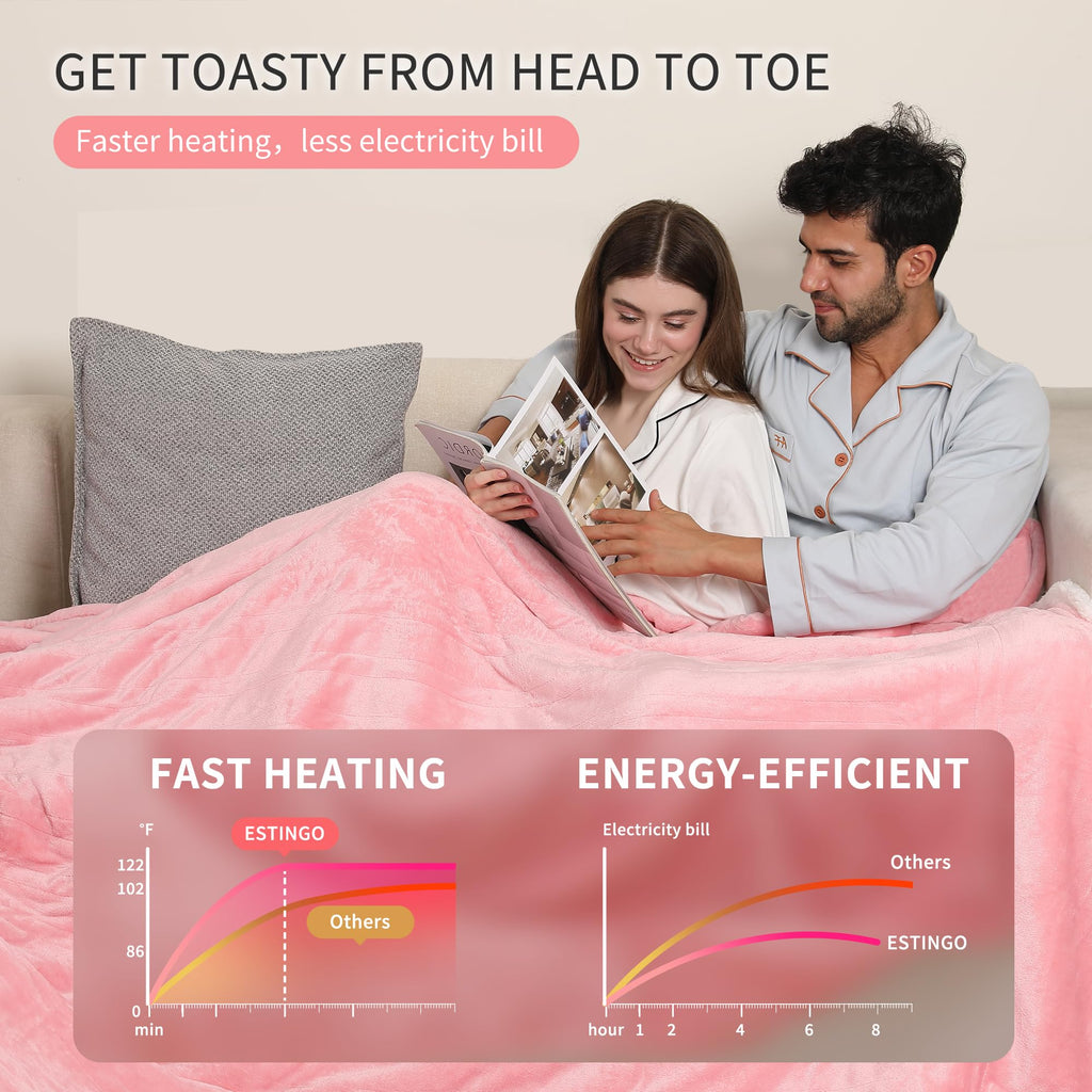 Heated Blanket, Dual Control Electric Blanket