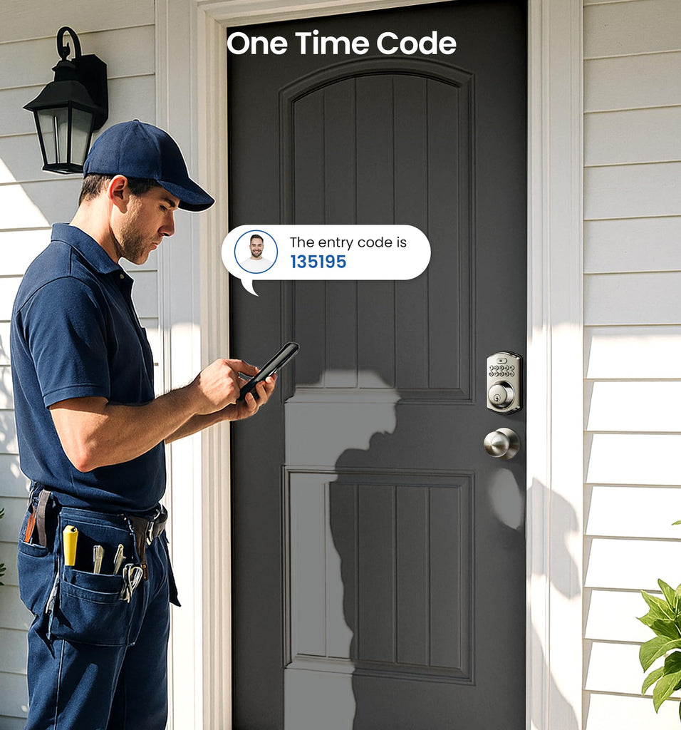 Keyless Entry Deadbolt Door Lock with Knobs, Satin Nickel