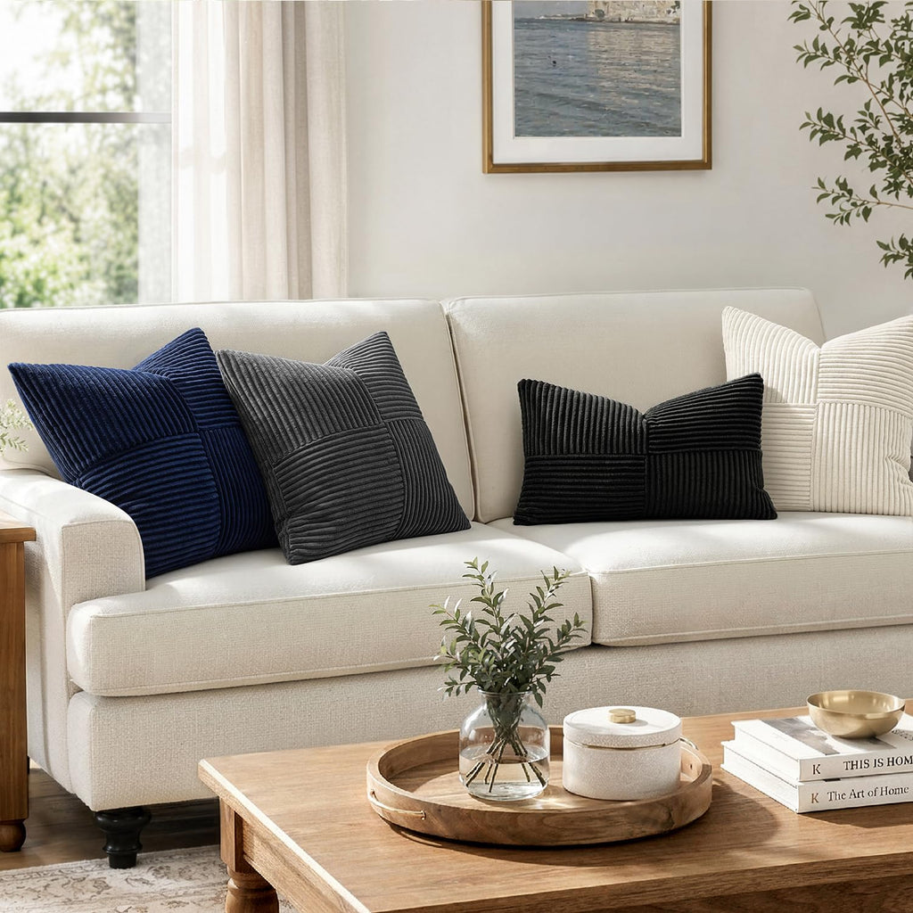Grey Decorative Euro Sham Pillow Covers 24x24 Inch 2 Pack