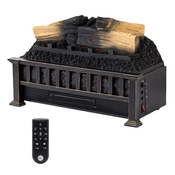 Electric Fireplace Logs, 20" LED Electric Fireplace Inserts with Infrared Heater, Electric Heater Heats up to 400 Sq.