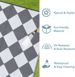 Outdoor Rug, Reversible Waterproof Plastic Patio Mat, UV Resistant Large Floor Mat with Carry Bag, P