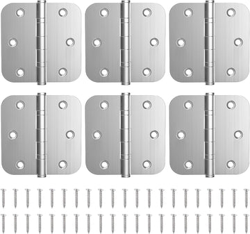 Ball Bearing Door Hinges, 3.5 Inches Heavy Duty Stainless Steel Door Hinges, 5/8'' Radius Corner Hinges