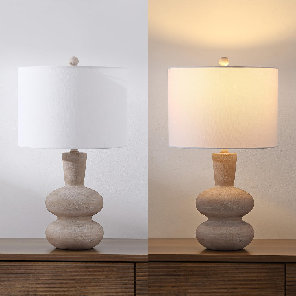 Matheo 24" Modern Sculptural Resin Table Lamp, Antique Brown