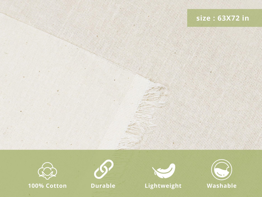 Natural Muslin Fabric, 63x72 in, Unbleached
