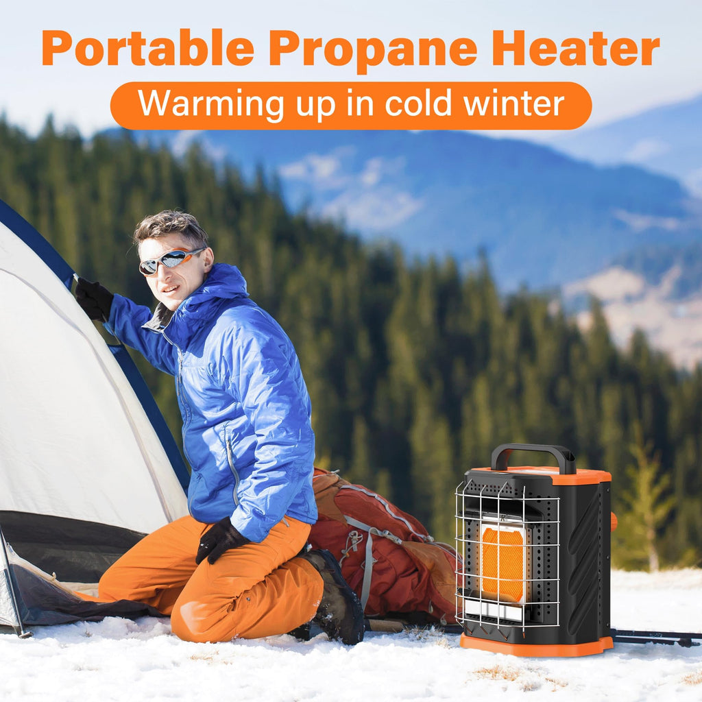 Outdoor Propane Radiant Heater - 2 Modes, Safe Gas With Tip-Over Protection ODS, 7500 BTU for Garage, Camping, Ice