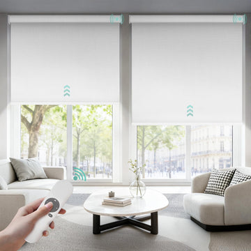 Motorized Blinds with Remote, Roller Shades for Indoor Windows, 100% Blackout Electric Blinds with Remote for