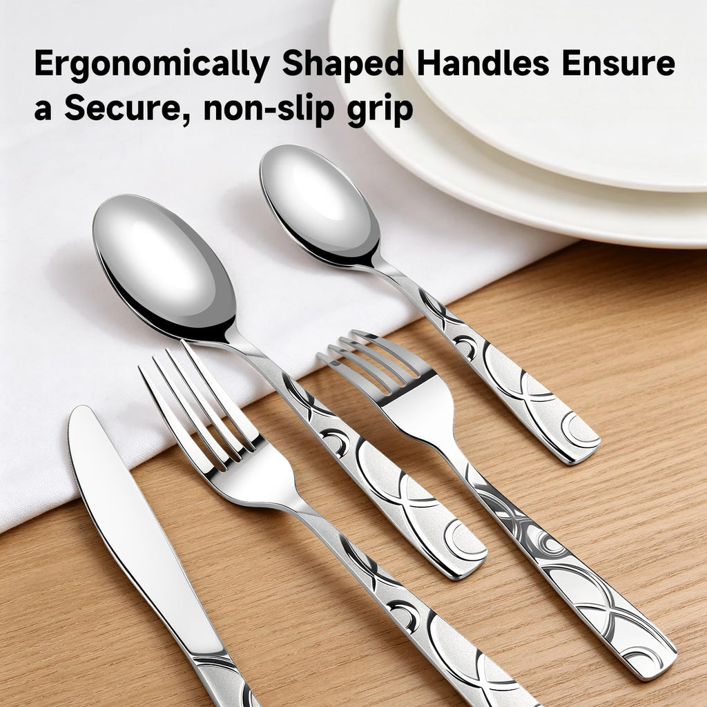 Silverware Set for 12, 60 Piece Stainless Steel Flatware Set