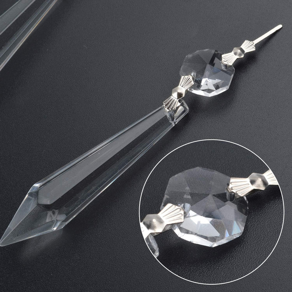 20 Pieces Clear Chandelier Crystals, 63mm Replacement Crystal Icicle Prisms Pendants Glass Crystal Beads