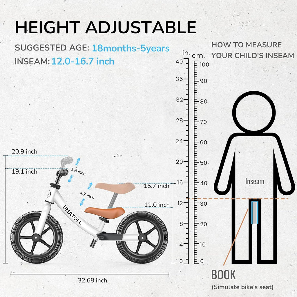 Toddler Balance Bike 2 Year Old, Birthday Gifts for 2-3 Boys Girls