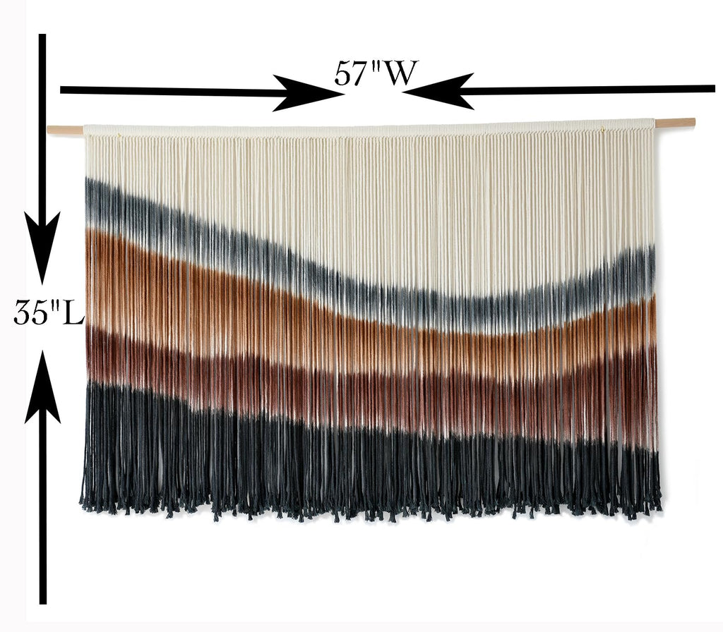 Macrame Wall Hanging Boho Wall Decor Large-Scale Tie-Dye Tapestry 57"W*35"L