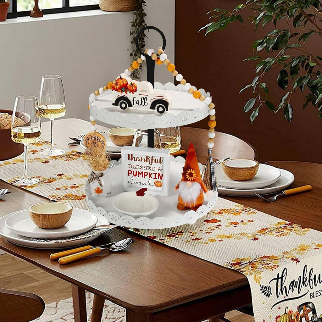 Fall Decorations Fall Thanksgiving Tiered Tray Decor Set - Set of 6