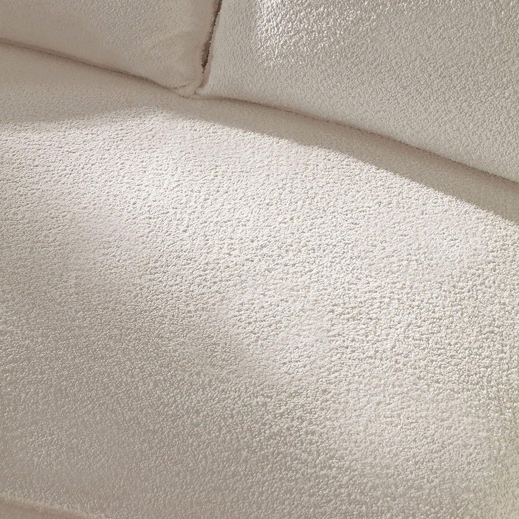 129" Luxury Curved Boucle Sectional Sofa with Right Chaise, Upholstered Modern Style Oversized 5-Seater Couch with