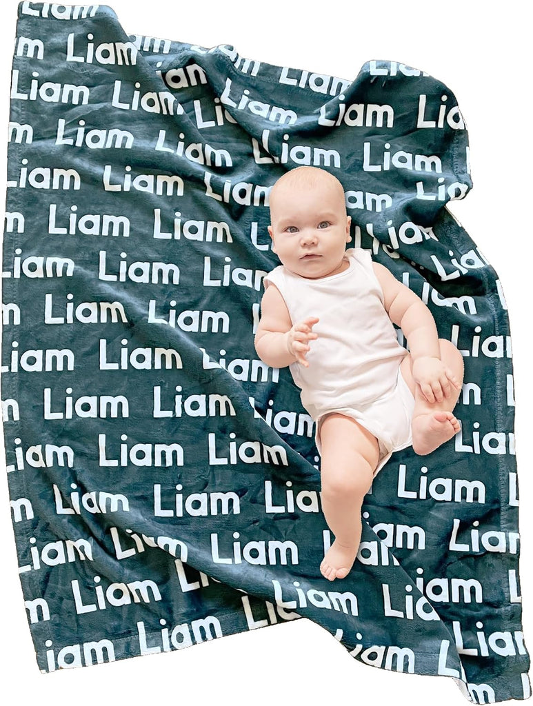 Custom Name Blanket, Personalized Lightweight Plush Blanket (Baby 30x40 inches) - Soft Fleece Throw, Customizable