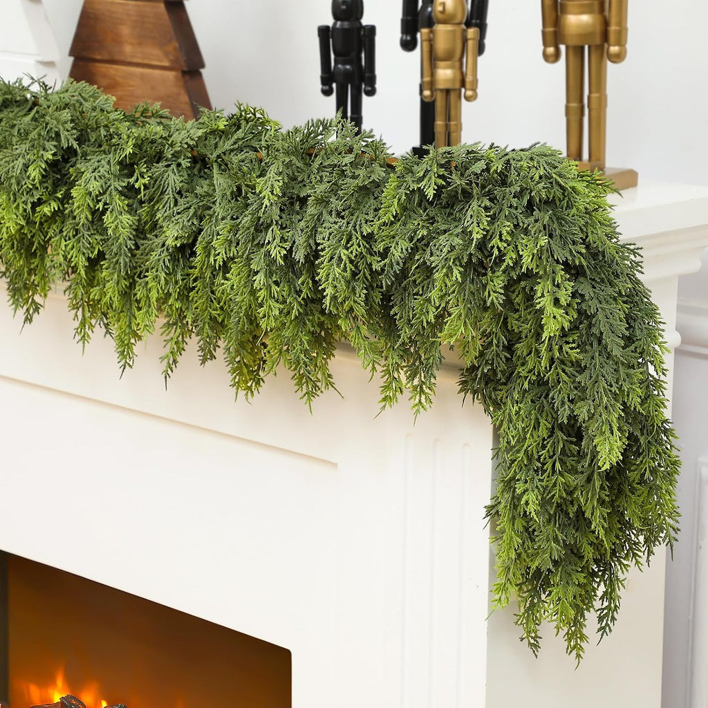1 Pcs 18ft Christmas Artificial Cedar Garland Realistic