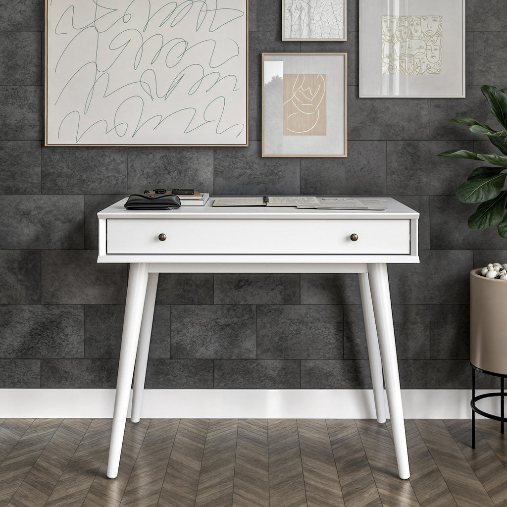 Mid-Century Desk - White Finish