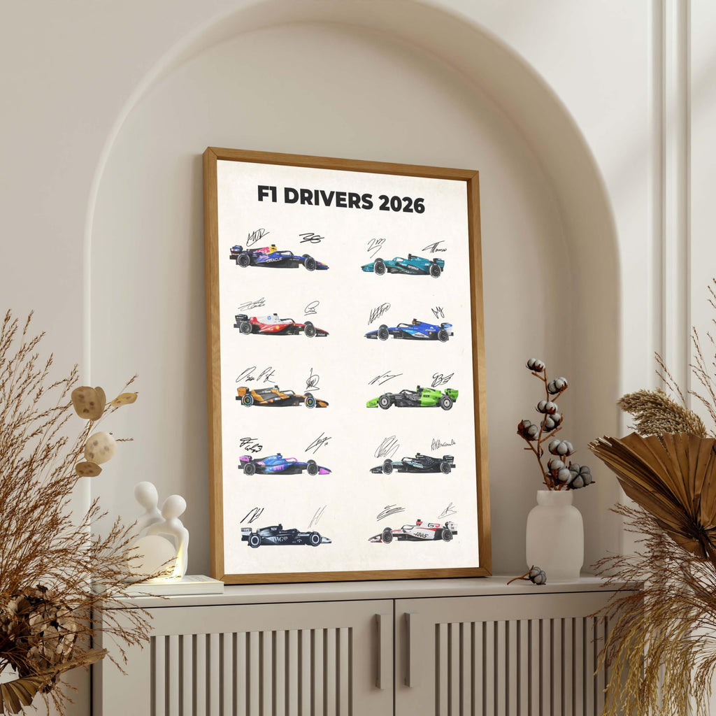 Race Car Poster Racing Car Wall Art Canvas - Motorsport Collection Speed Set Decor & Garage - 11x14 Rolled Canvas (No