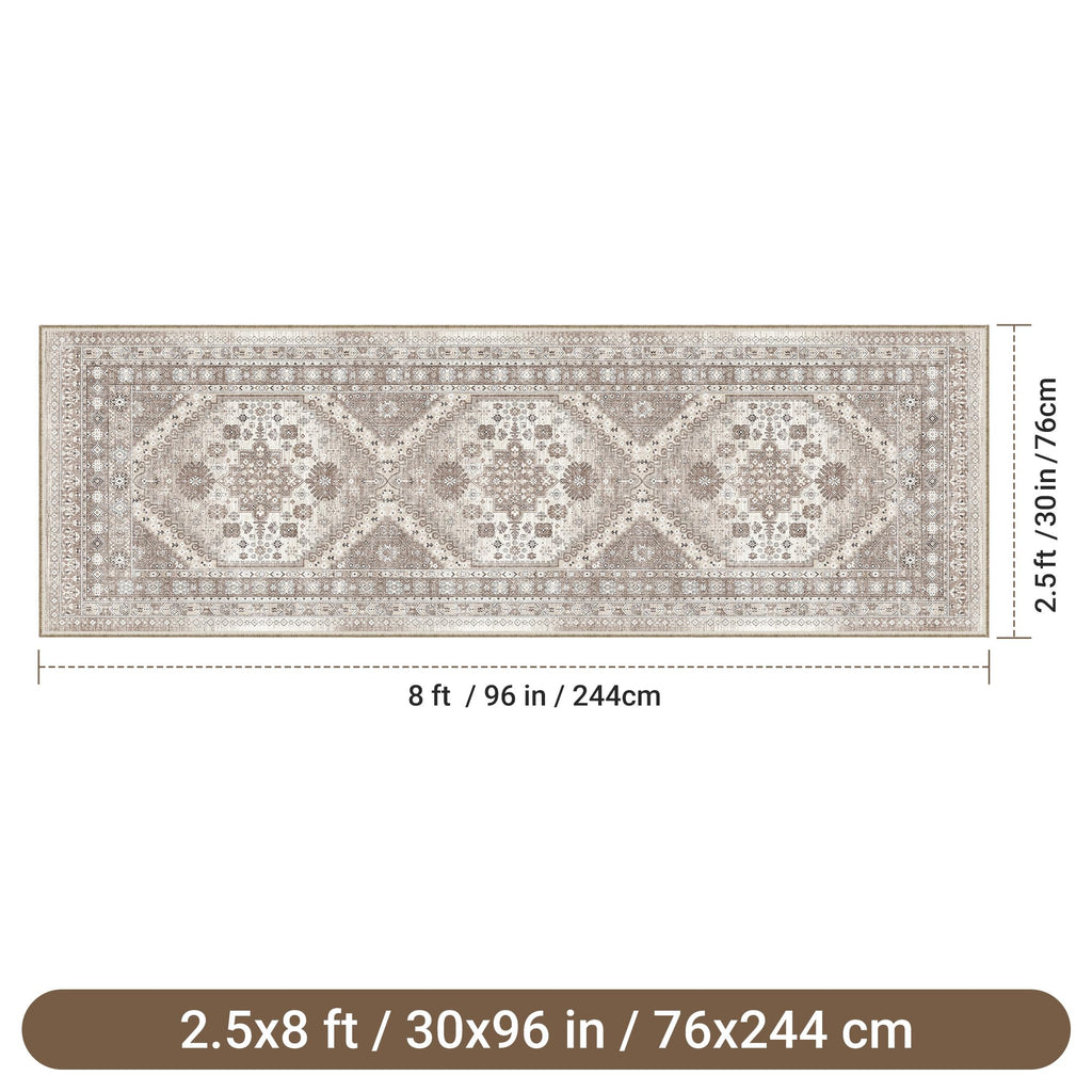 2'6"x8' Runner Rug Washable Non Slip Kitchen Rug