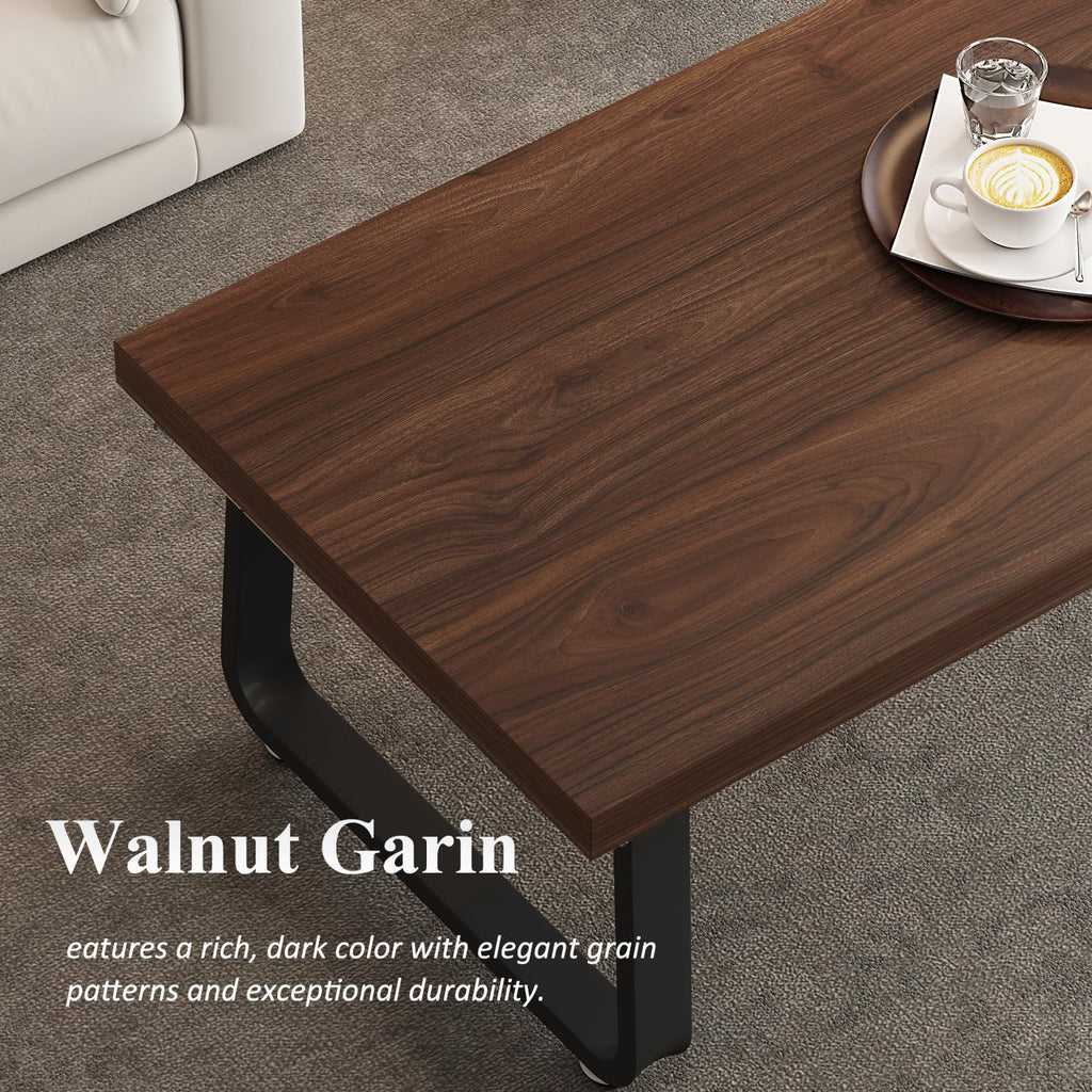 39" Wood Rectangle Coffee Table, Walnut
