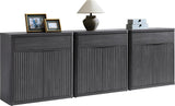 Buffet Cabinet with Storage - Accent Fluted Storage Cabinet with 6 Doors & 3 Drawers Sideboard Credenza Buffet Table
